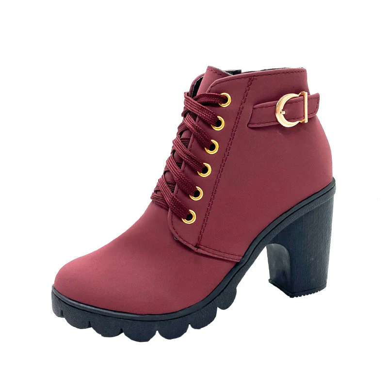 📢Dernier jour de soldes⏰ Bottes Femme à Talon Block Semelle Épaisse - Image 9