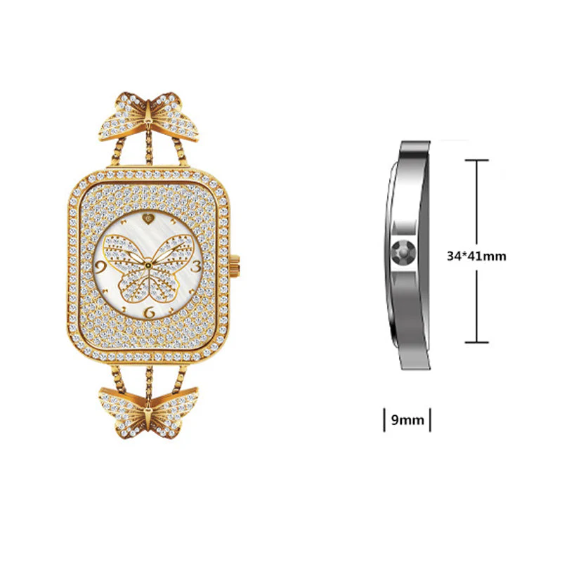 【📍Sélection de Cadeaux de Noël📍】Montre à chaîne élégante avec pendentif papillon pour femme📢📢60 % de réduction !!!✨ - Image 2
