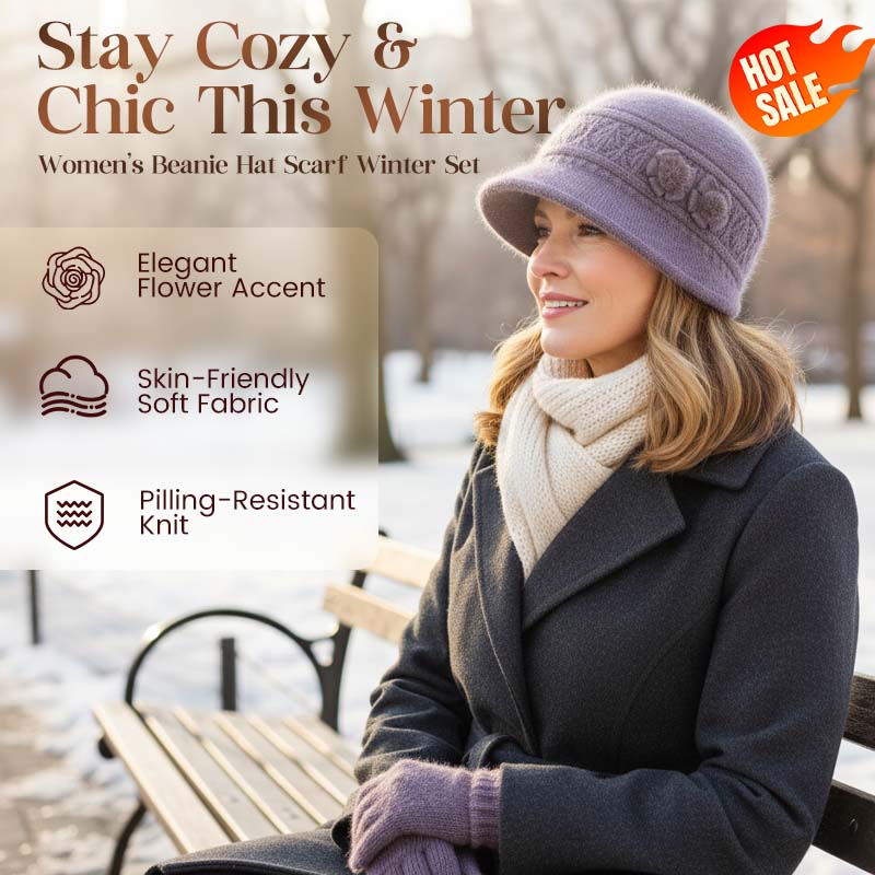 📢📢50 % DE RÉDUCTION !! ⏰Ensemble chapeau et écharpe d'hiver pour femme
