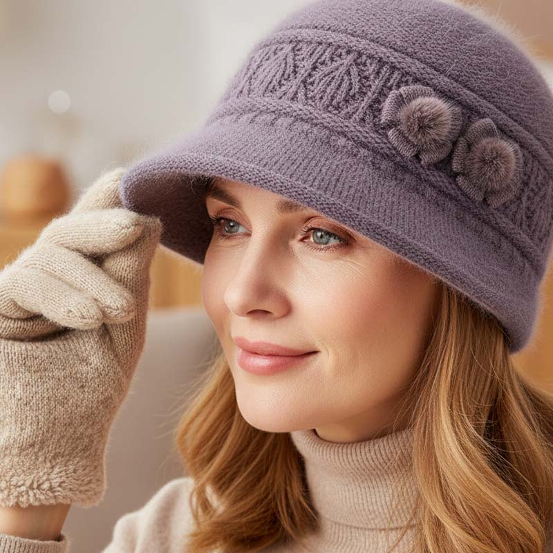 📢📢50 % DE RÉDUCTION !! ⏰Ensemble chapeau et écharpe d'hiver pour femme - Image 8