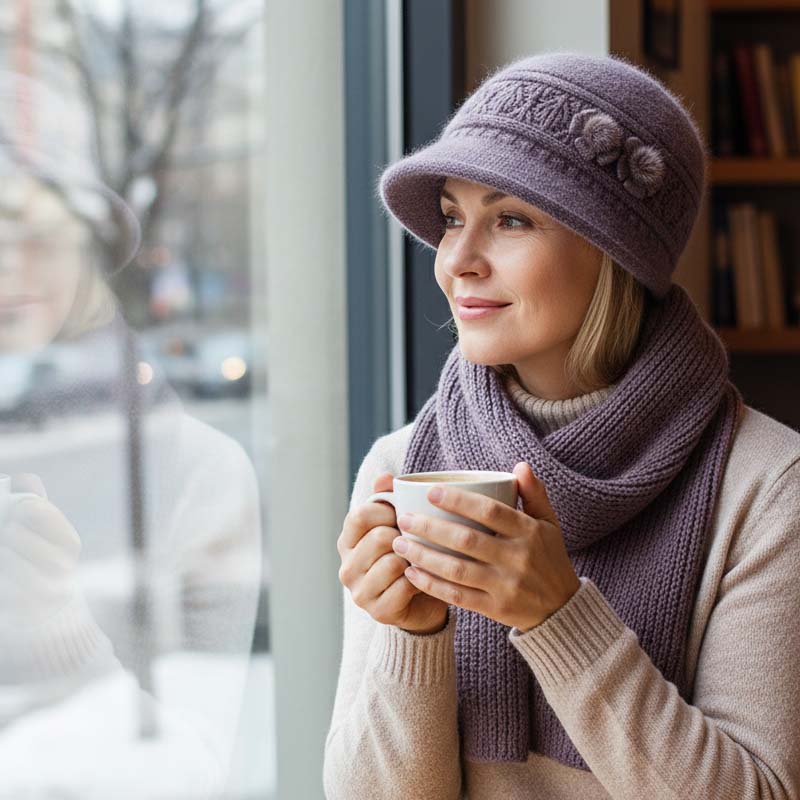 📢📢50 % DE RÉDUCTION !! ⏰Ensemble chapeau et écharpe d'hiver pour femme - Image 9