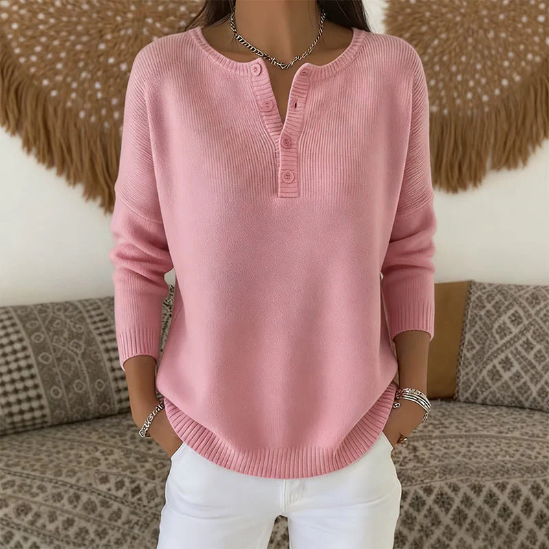📢📢56 % DE RÉDUCTION !!! ✨Pull en Maille à Col en V avec Boutons pour Femme - Image 3