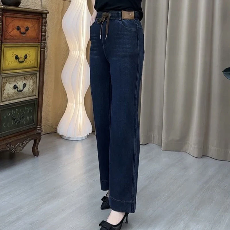 📢60% de réduction！！！📍Jean droit femme à ceinture élastique ajustable par cordon👖 - Image 5