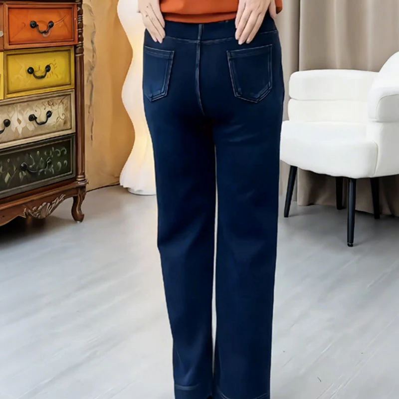 📢60% de réduction！！！📍Jean droit femme à ceinture élastique ajustable par cordon👖 - Image 6