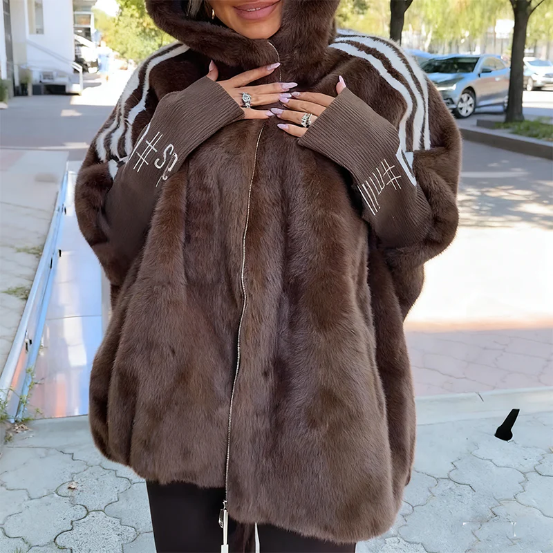 📢📢60% DE RÉDUCTION !!! ✨Manteau Décontracté à Capuche Zippé en Peluche pour Femme - Image 17