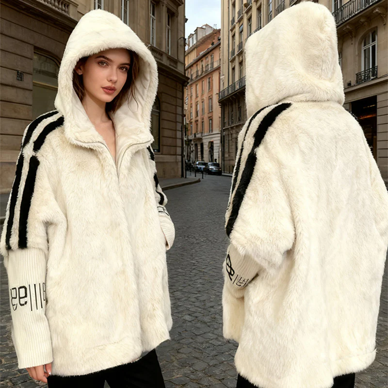 📢📢60% DE RÉDUCTION !!! ✨Manteau Décontracté à Capuche Zippé en Peluche pour Femme - Image 9