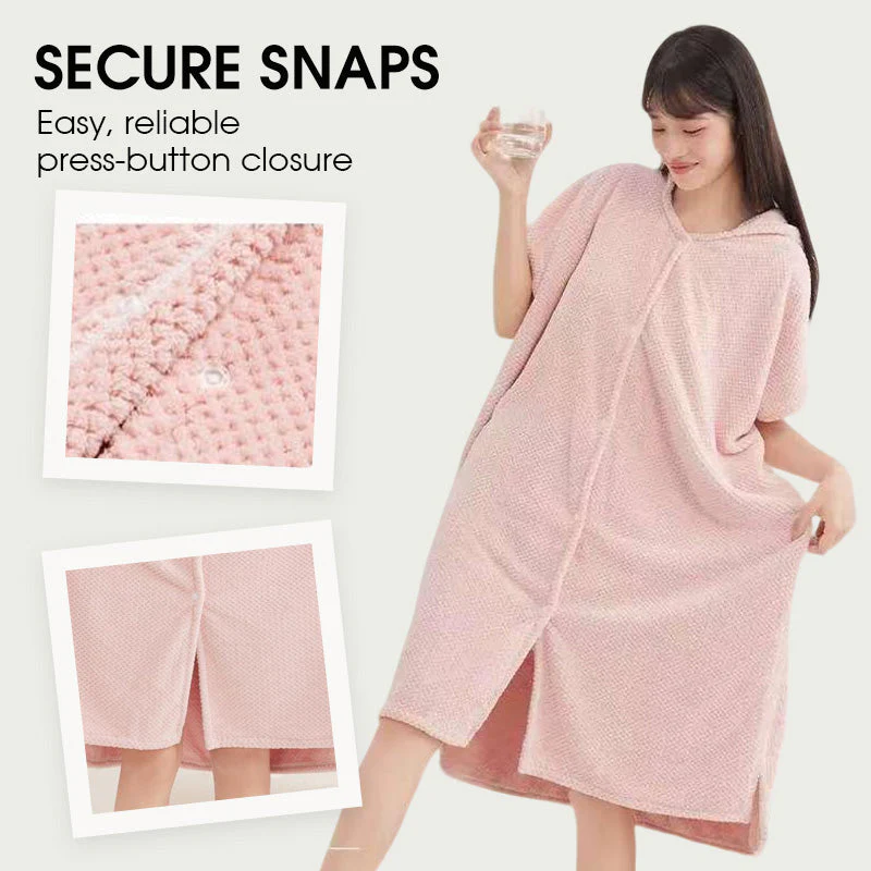 📢📢50 % DE RÉDUCTION ! ✨Peignoir femme confortable à capuche et texture quadrillée - Image 2