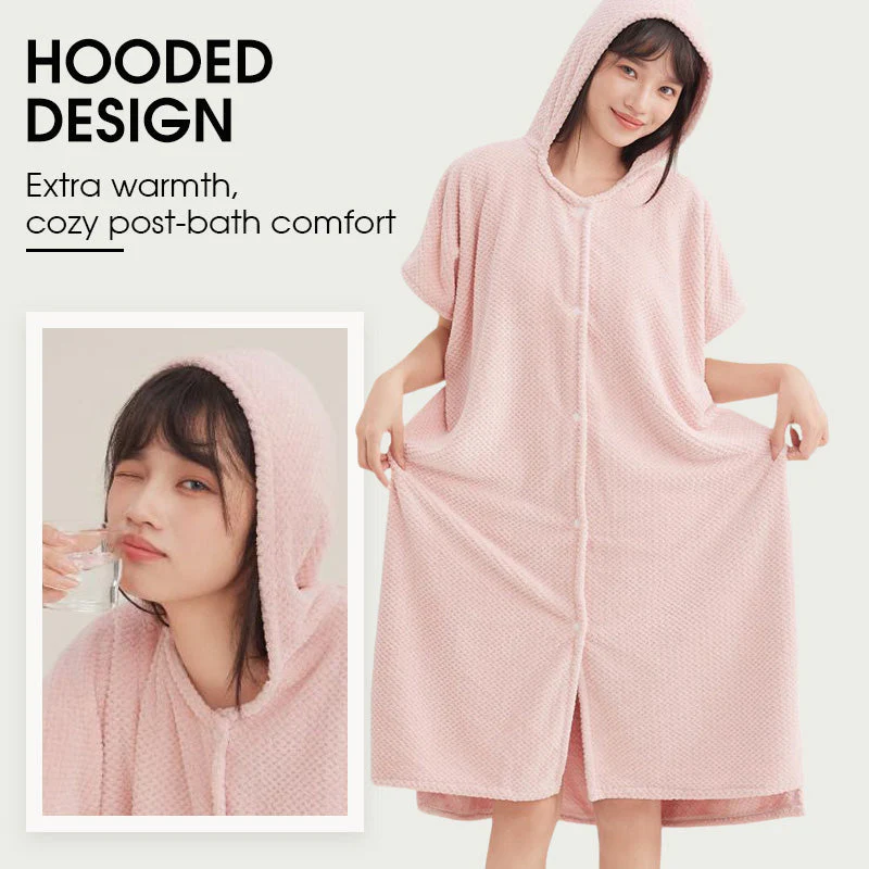 📢📢50 % DE RÉDUCTION ! ✨Peignoir femme confortable à capuche et texture quadrillée - Image 7