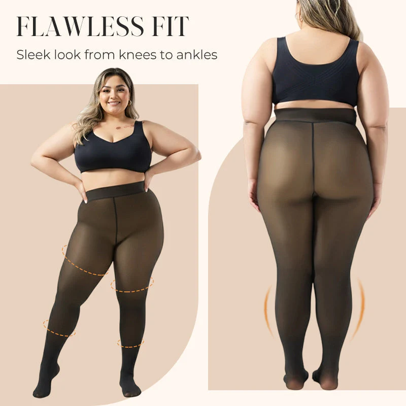 Collants chauds et extensibles pour femmes, doublés thermiquement