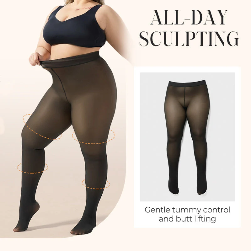 Collants chauds et extensibles pour femmes, doublés thermiquement - Image 5