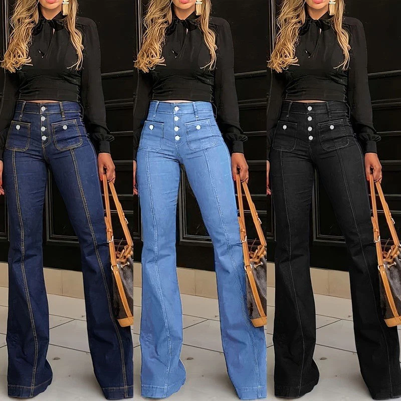 đąđą60 % de rĂ©duction !! â°Jean Ă©vasĂ© taille haute tendance pour femme - Image 7