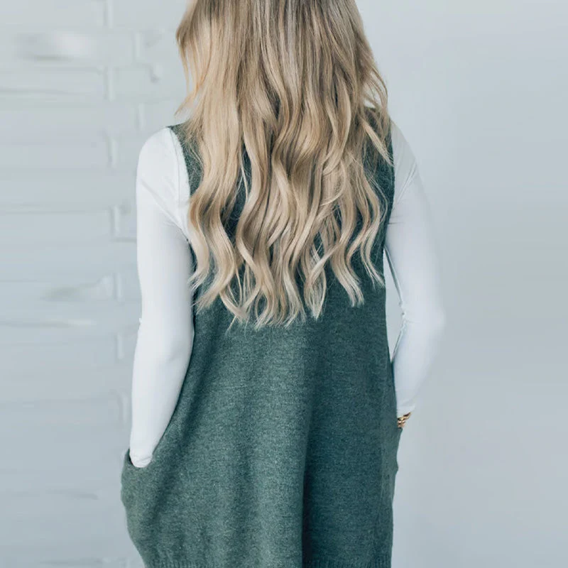 đąđą60 % de rĂ©duction !! â°Gilet Ă col en V ample pour femme avec poches - Image 6