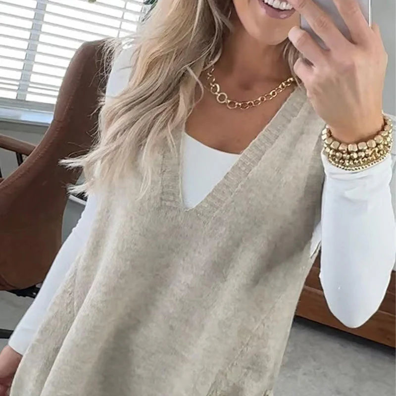 đąđą60 % de rĂ©duction !! â°Gilet Ă col en V ample pour femme avec poches - Image 8