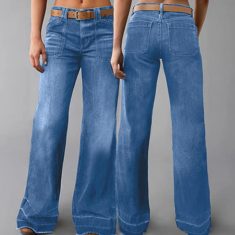 📢📢60 % DE RÉDUCTION !! ⏰Jean évasé rétro pour femme avec poches - Image 12