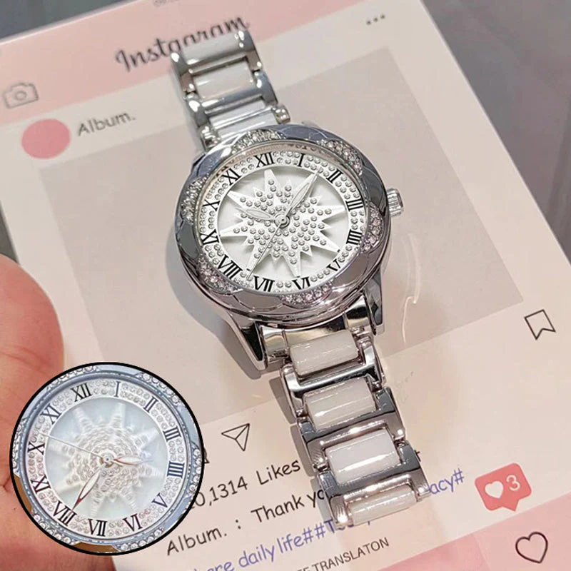 📢📢60 % de réduction !!! 💖 Montre à quartz pour femme avec strass - Image 2