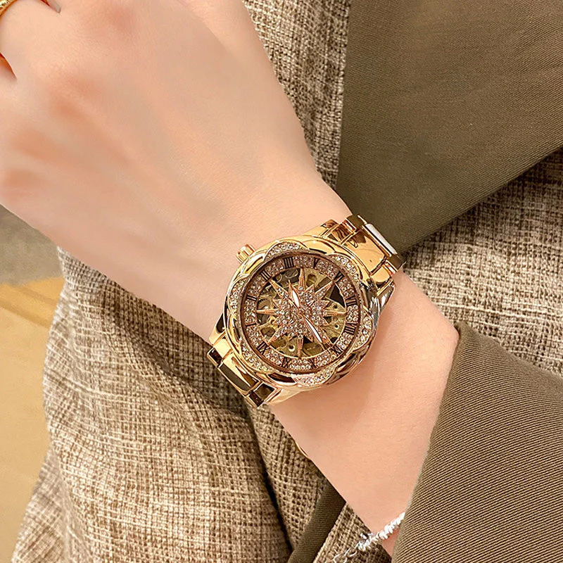 📢📢60 % de réduction !!! 💖 Montre à quartz pour femme avec strass - Image 3