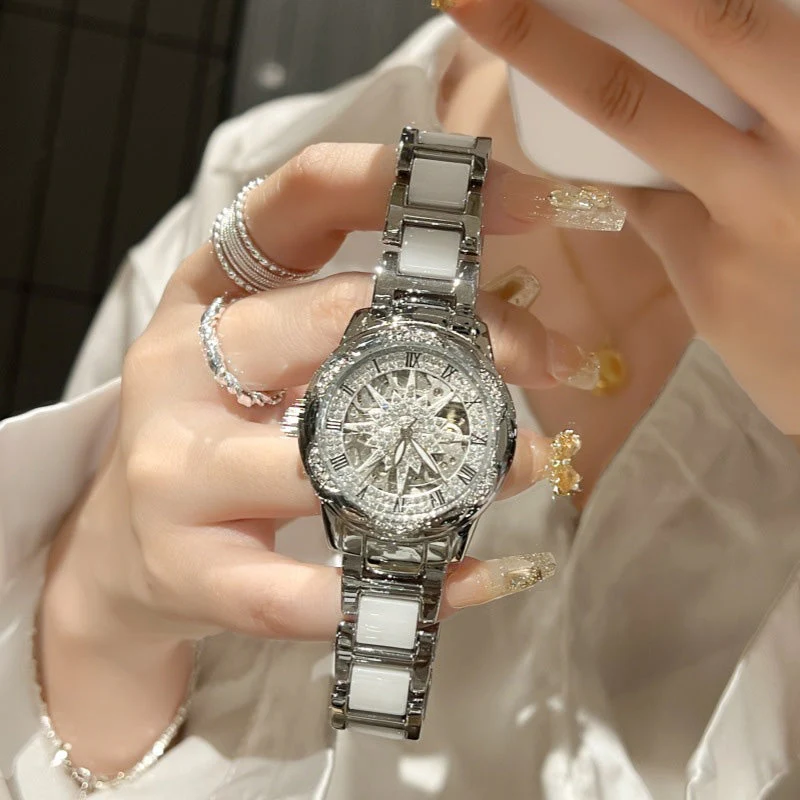 📢📢60 % de réduction !!! 💖 Montre à quartz pour femme avec strass - Image 4