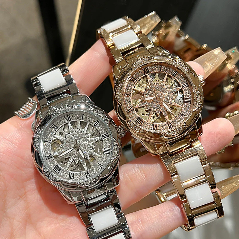 📢📢60 % de réduction !!! 💖 Montre à quartz pour femme avec strass - Image 6