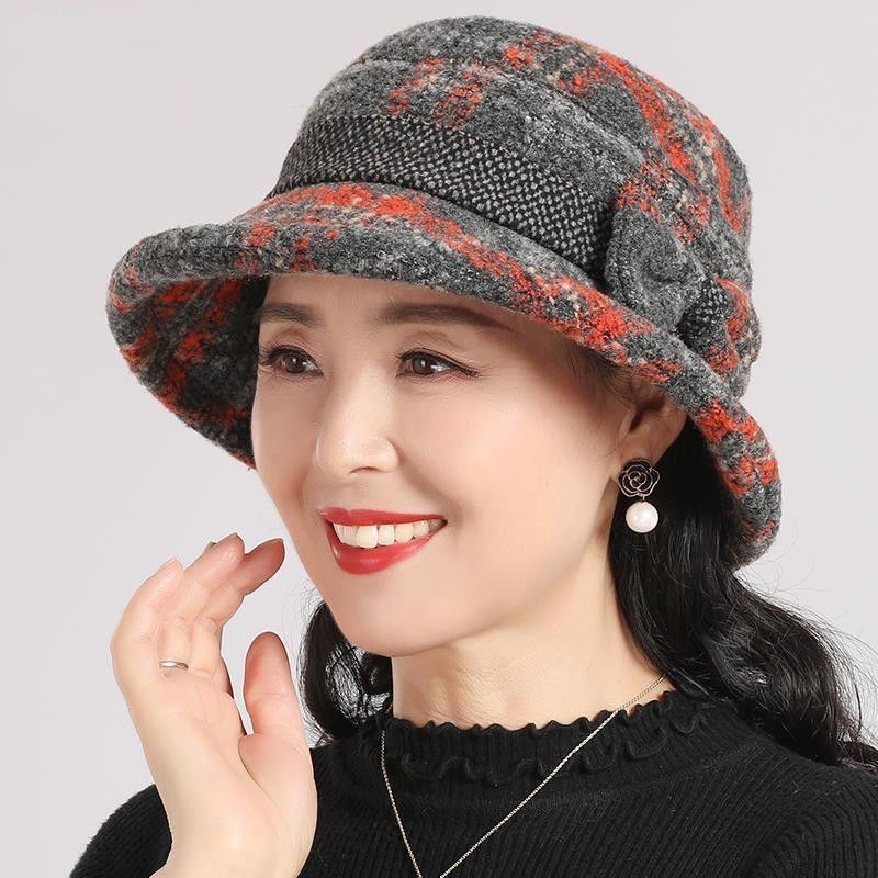 đąđą60 % de rĂ©duction !! â°Chapeau cloche vintage Ă carreaux en fausse laine pour femme - Image 5