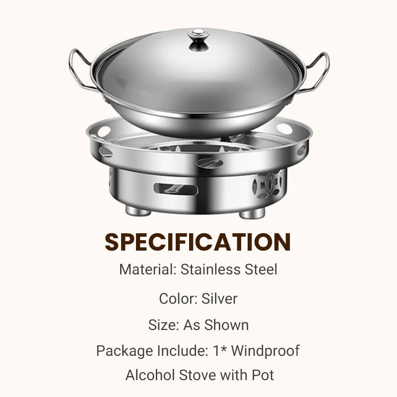 📢📢50 % de réduction !!! ✨ Cuisinez partout ! Réchaud à alcool coupe-vent + casserole – Léger, rapide, pratique - Image 8
