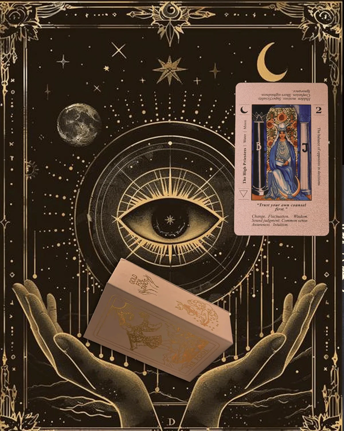 📢📢60 % DE RÉDUCTION !! ⏰ Cartes de Tarot « Witchy Cauldron » en Rose Gold avec Livre Guide - Image 2