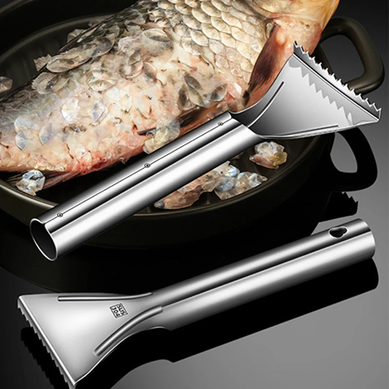 🔥 50% DE RÉDUCTION ! ✨ Décailleur à Poisson en Acier Inoxydable - Lame Dentelée, Manche Antidérapant, N'Abîme Pas la Chair 🐟🔪