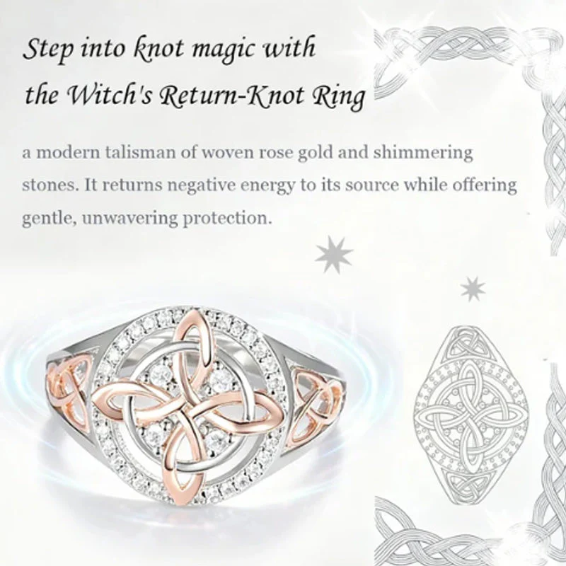 đąđą60 % DE RĂDUCTION !! â°Bague ĂlĂ©gante Bicolore Ă NĆud Celtique OrnĂ©e de Zircons - Image 2