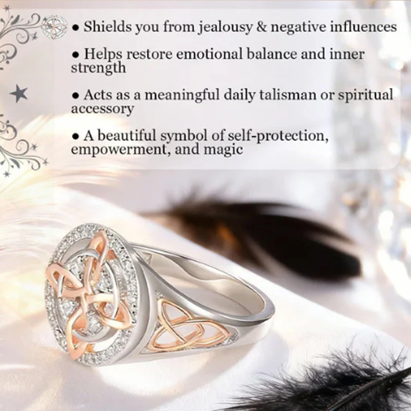 đąđą60 % DE RĂDUCTION !! â°Bague ĂlĂ©gante Bicolore Ă NĆud Celtique OrnĂ©e de Zircons - Image 4