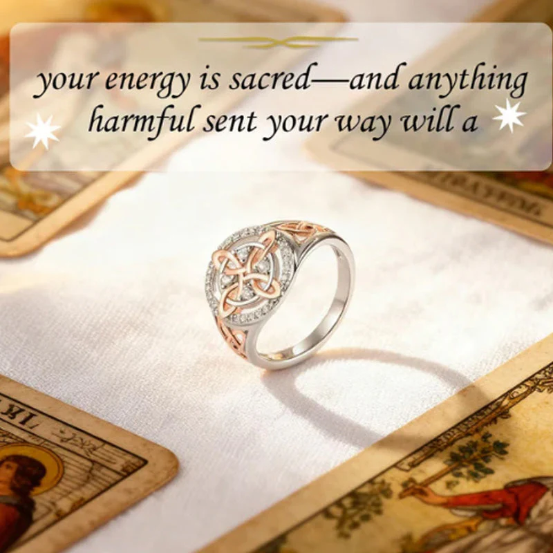 đąđą60 % DE RĂDUCTION !! â°Bague ĂlĂ©gante Bicolore Ă NĆud Celtique OrnĂ©e de Zircons - Image 5