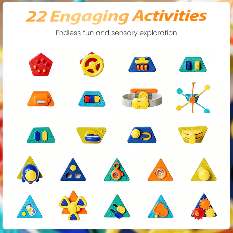 📢📢50% DE RÉDUCTION !!! 🎅 CUBE SENSORIEL 22-EN-1 - 15 Panneaux d'Activités Interchangeables, Développe la Motricité et l'Éveil des Sens, Enfant 1-3 Ans 🎨👶 - Image 2
