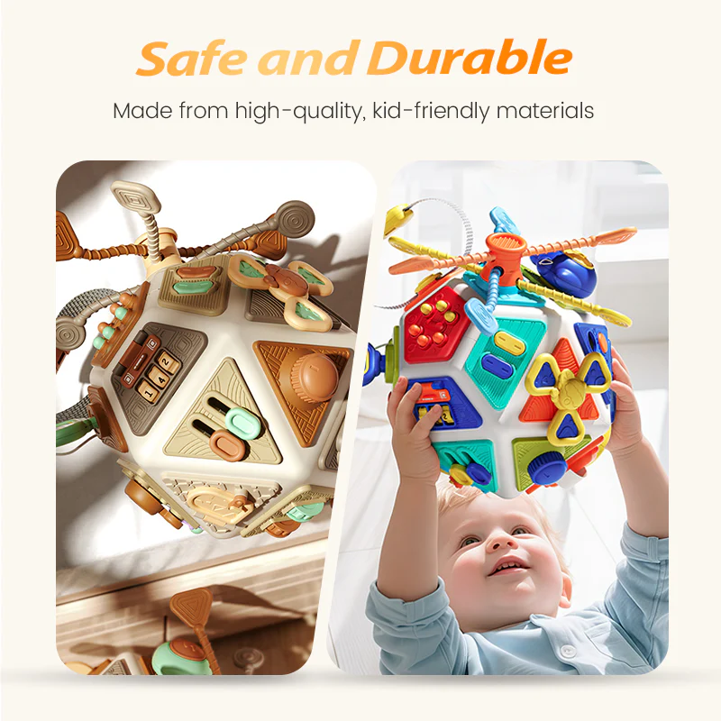 📢📢50% DE RÉDUCTION !!! 🎅 CUBE SENSORIEL 22-EN-1 - 15 Panneaux d'Activités Interchangeables, Développe la Motricité et l'Éveil des Sens, Enfant 1-3 Ans 🎨👶 - Image 4