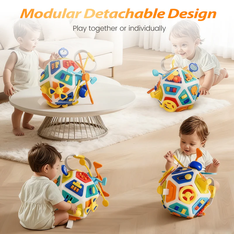 📢📢50% DE RÉDUCTION !!! 🎅 CUBE SENSORIEL 22-EN-1 - 15 Panneaux d'Activités Interchangeables, Développe la Motricité et l'Éveil des Sens, Enfant 1-3 Ans 🎨👶 - Image 5