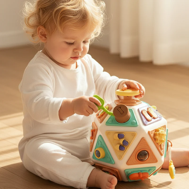 📢📢50% DE RÉDUCTION !!! 🎅 CUBE SENSORIEL 22-EN-1 - 15 Panneaux d'Activités Interchangeables, Développe la Motricité et l'Éveil des Sens, Enfant 1-3 Ans 🎨👶 - Image 7